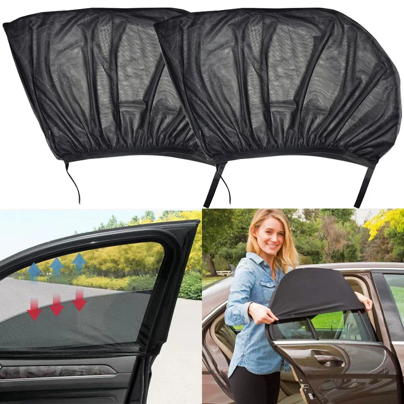 

Car Window Sunshade Auto Mosquito Net Sun Cover Rear Side Kids Baby UV Protection Block Window Sun Shade Mesh Auto Accessoires