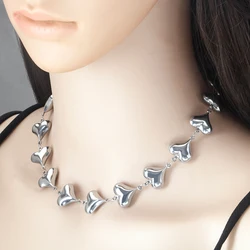 Stainless steel fashion Commuter personality handmade Heart Heart Moon Geometry women's necklace bracelet clavicular chain