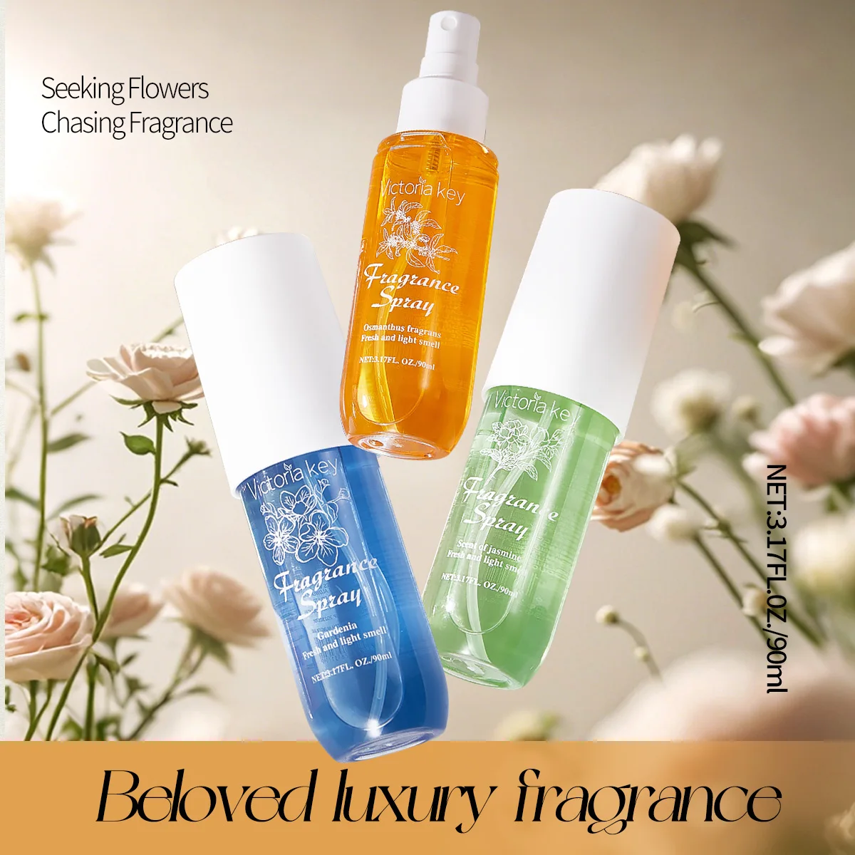 สเปรย์น้ำหอมลายดอกไม้ กลิ่นหอมธรรมชาติ ติดทนนาน สูตรปราศจากแอลกอฮอล์ กลิ่นหอมแบบเอสเซนส์ยอดนิยมจากบราซิล