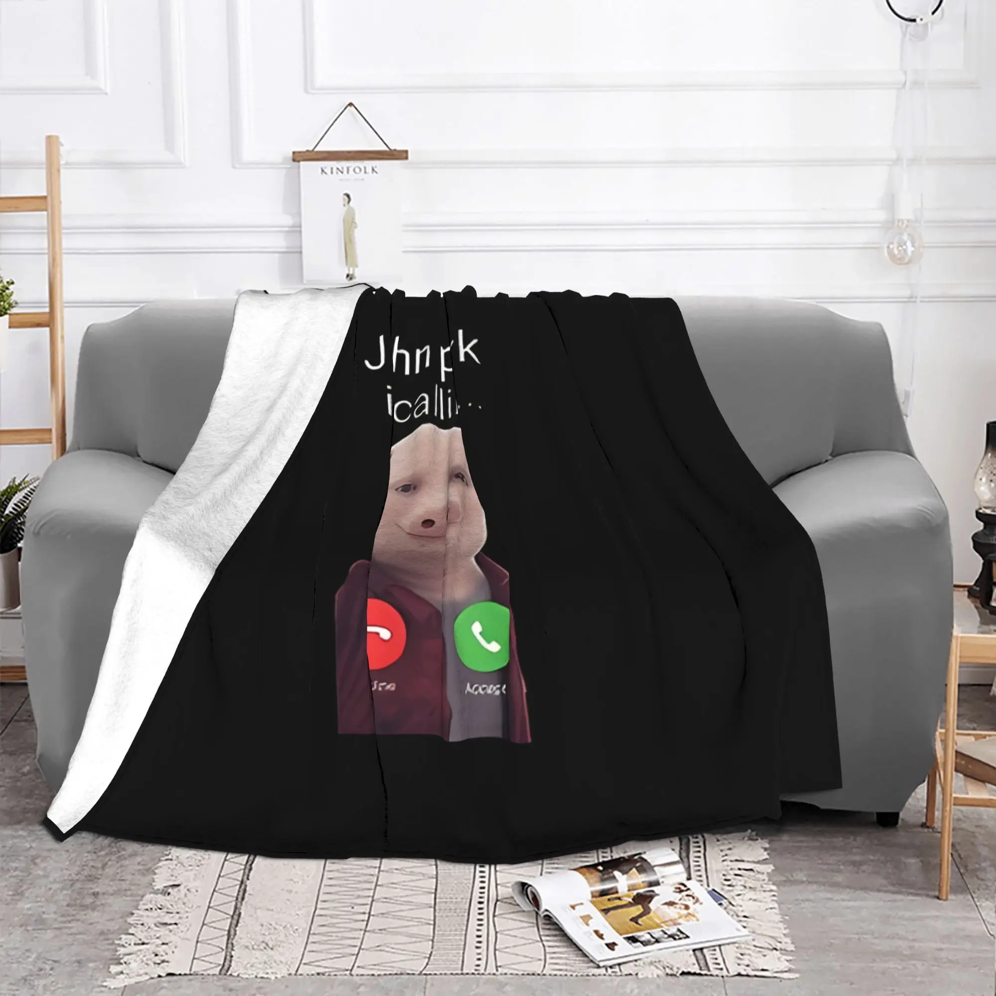 1PC Calling John Pork home room decorations Winter Blankets for Adults Bedding Home Interior Sofa Knee
