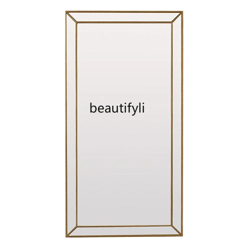 

NEW Bedroom French full-body floor mirror Household styling personalized full-length mirror Square women's clothing store mirror