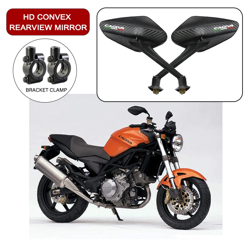 2 unids/par espejo retrovisor convexo antideslumbrante de fibra de carbono para navegador Cagiva Mito 125 Raptor 650 1000 Canyon 500