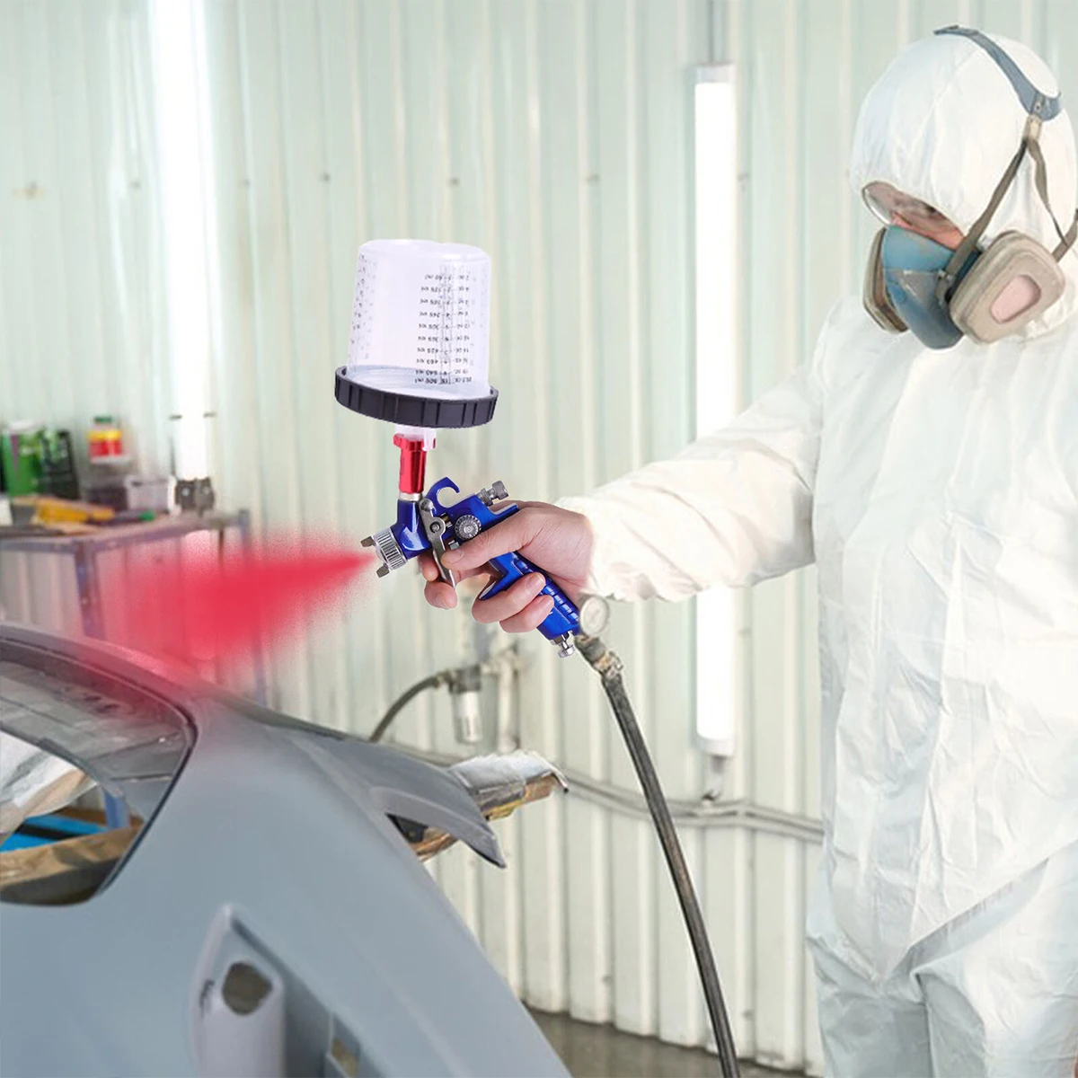 

10Pcs Disposable Non-Wash Paint Gun Cups with Scales, 160/600ml Capacity for Spray Gun Painting