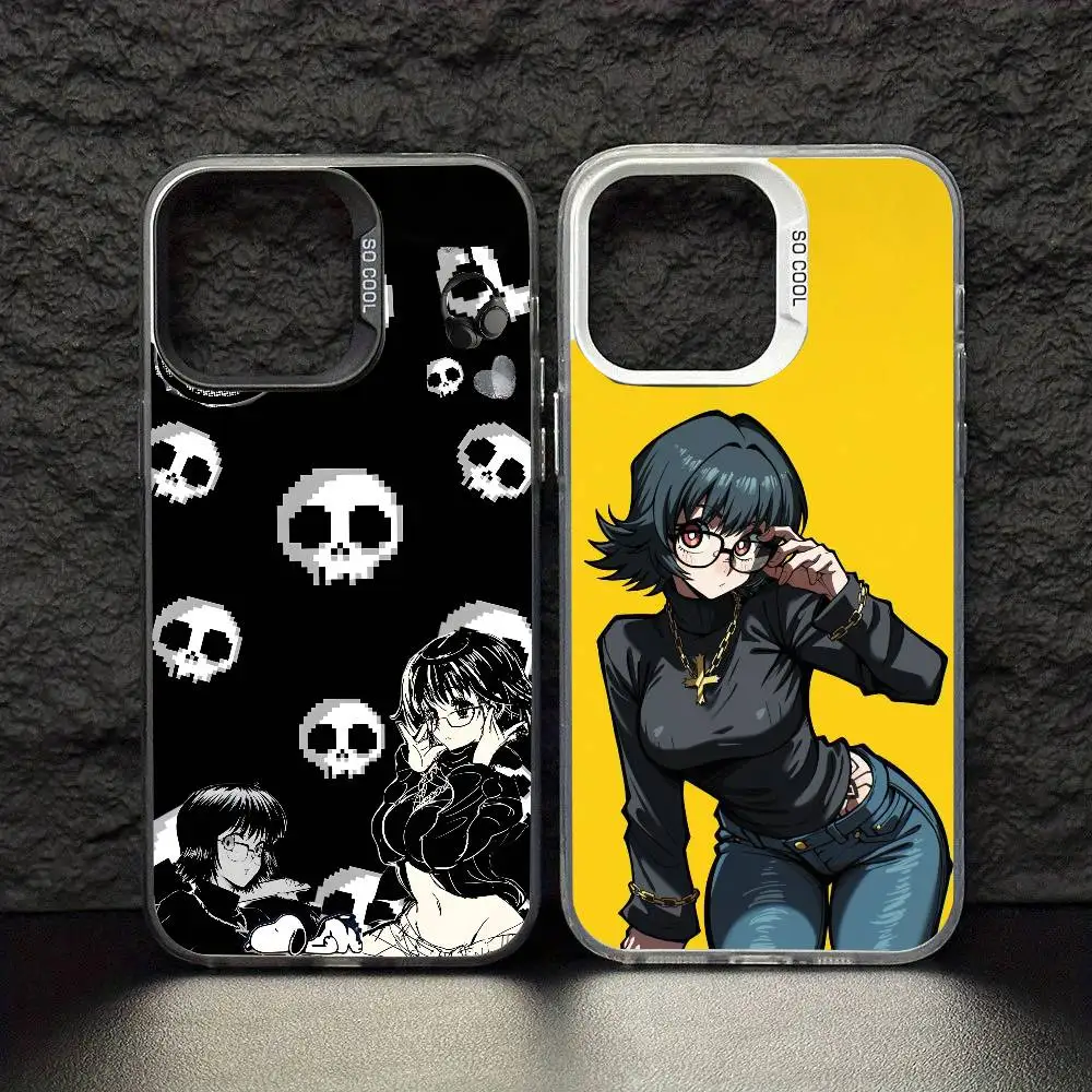 Shizuku hxh مثير اليابان أنيمي فتاة جراب هاتف آيفون 17,16,15,14,13,12,11 برو ماكس Blcak الملونة الفضة مطلي غطاء داخلي