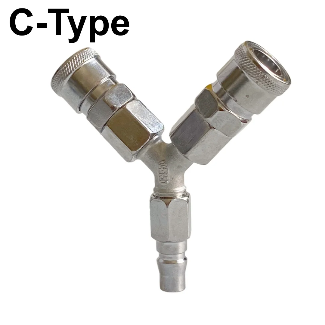 

Разветвитель воздушного коллектора от 1 до 2, соединитель C-типа, пневматическое быстрое подключение, 2-ходовой распределитель воздуха, японский стандарт