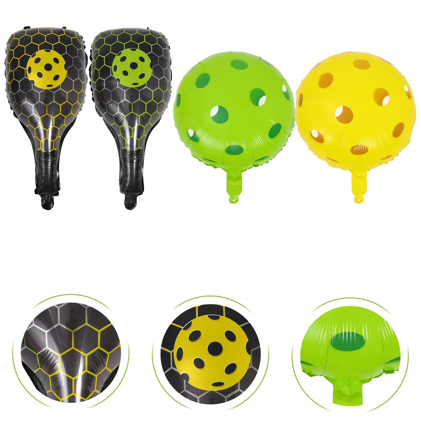 4 Pcs Punching Balloon Toy Fan Party Balloons Bounce Hollowed Supplies Pickleball Themed