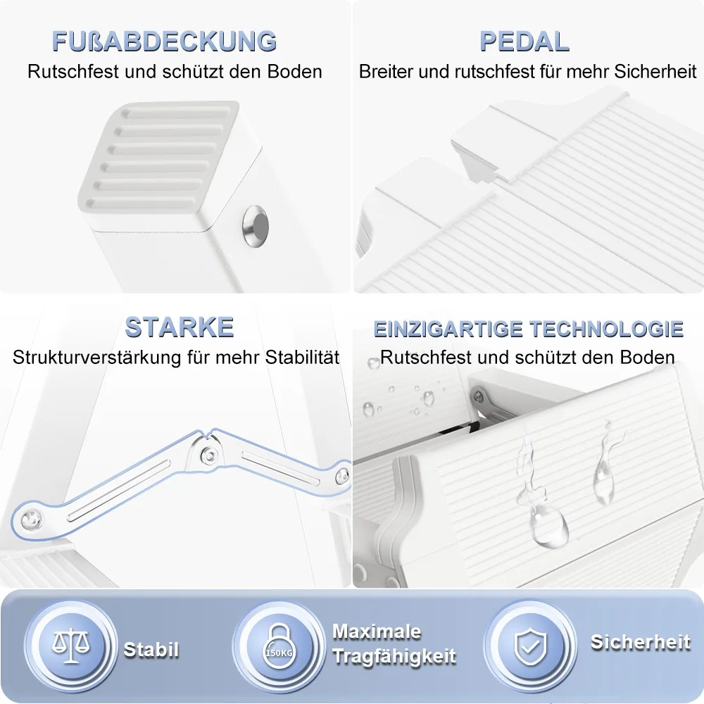 Imagem -03 - Folding Multi-funcional Household Stair Indoor Split Head Portátil Telescópico Liga de Alumínio Espessado Escada