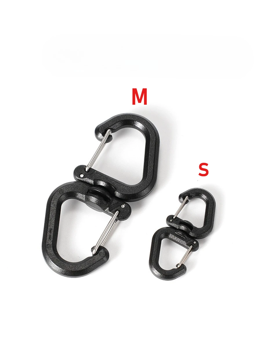 5pcs 360 Rotating Double Carabiner Outdoor Swivels Clip Portable S Chain Hook Camping Double Hook Backpacks Keychains Carabiner