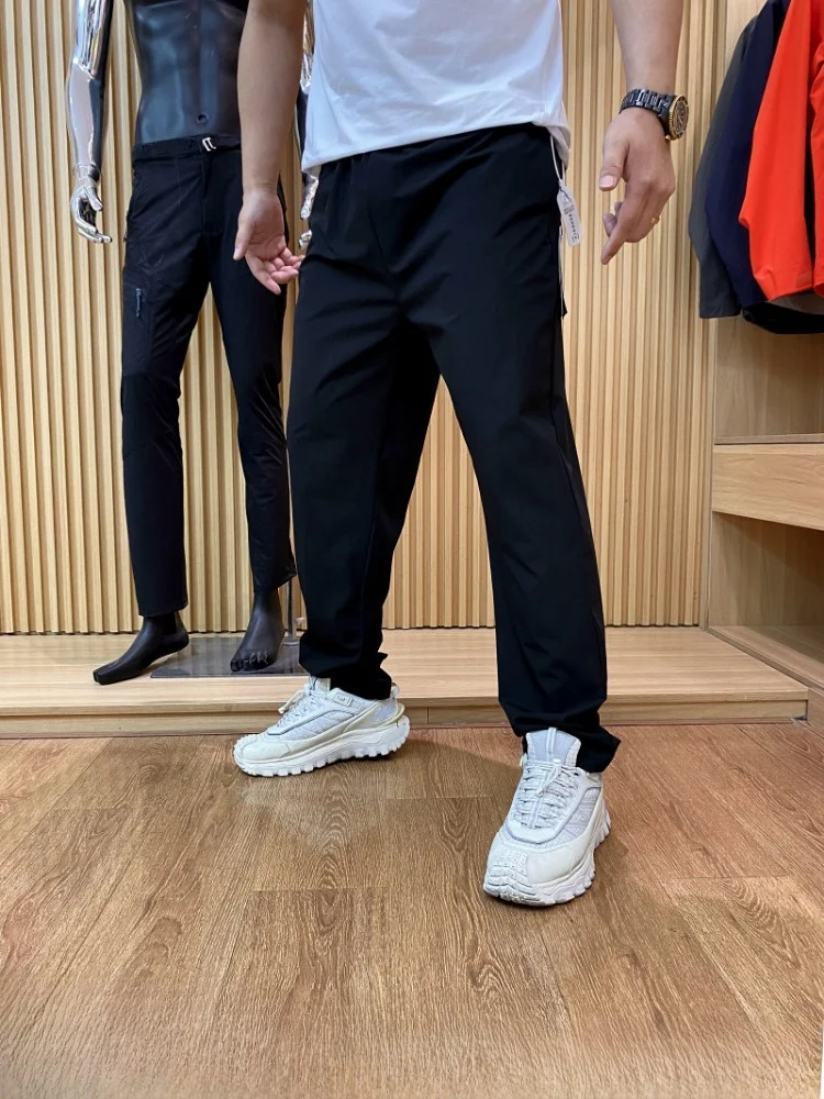 Men's Outdoor Sports Casual Pants Qui Dry Breathable Summer Straight Leg Pants mid Waist Elastic Waistline Faionable Urba...
