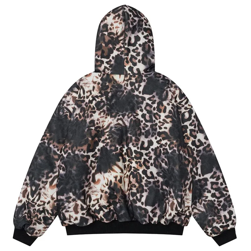 الرجال السترات الشتوية معطف الفهد رشاقته أفخم الدافئة سترات خمر المتضخم الهيب هوب مبطن الستر أبلى #2