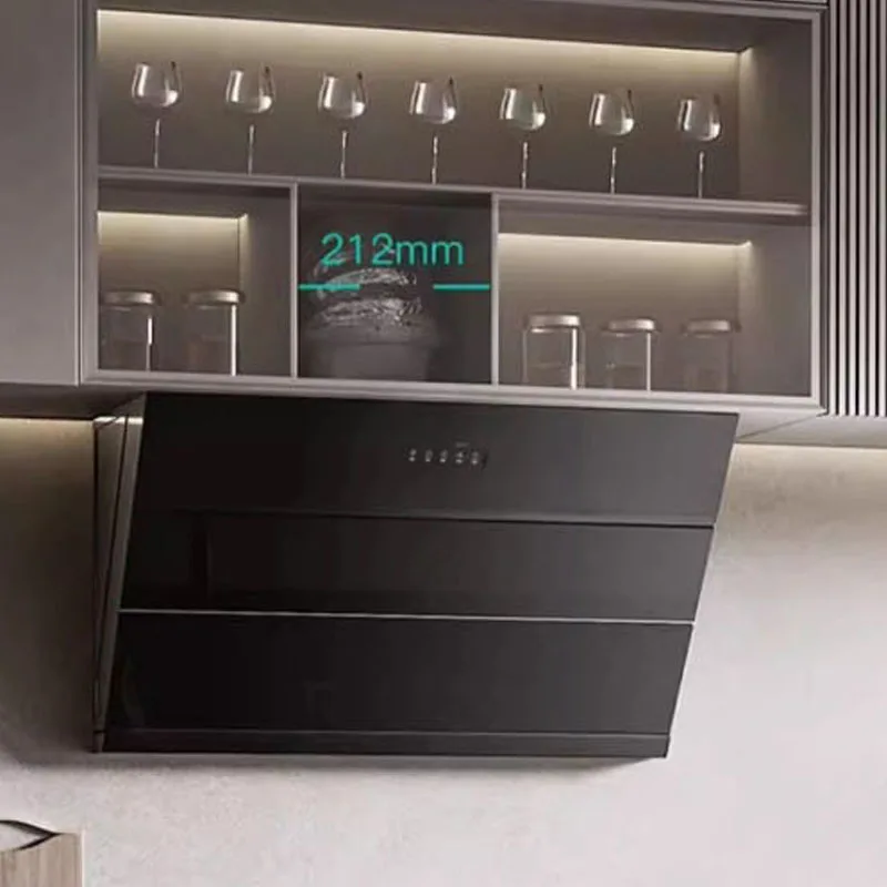 High Suction Range Hood  23m³/min Household Kitchen Side-suction Intelligent Range Hood 220V Requency Conversion Range Hood