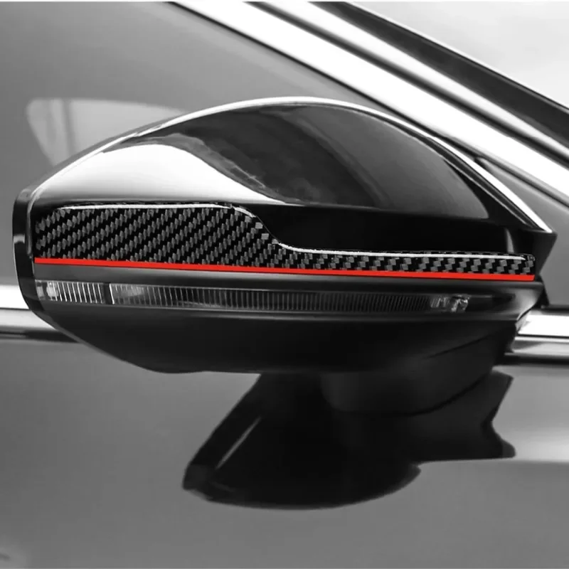 2Pcs Carbon Fiber Rear Mirror Cover Anti-Scratch Guard Decor for Audi A6L A7 A8L Exterior Trim