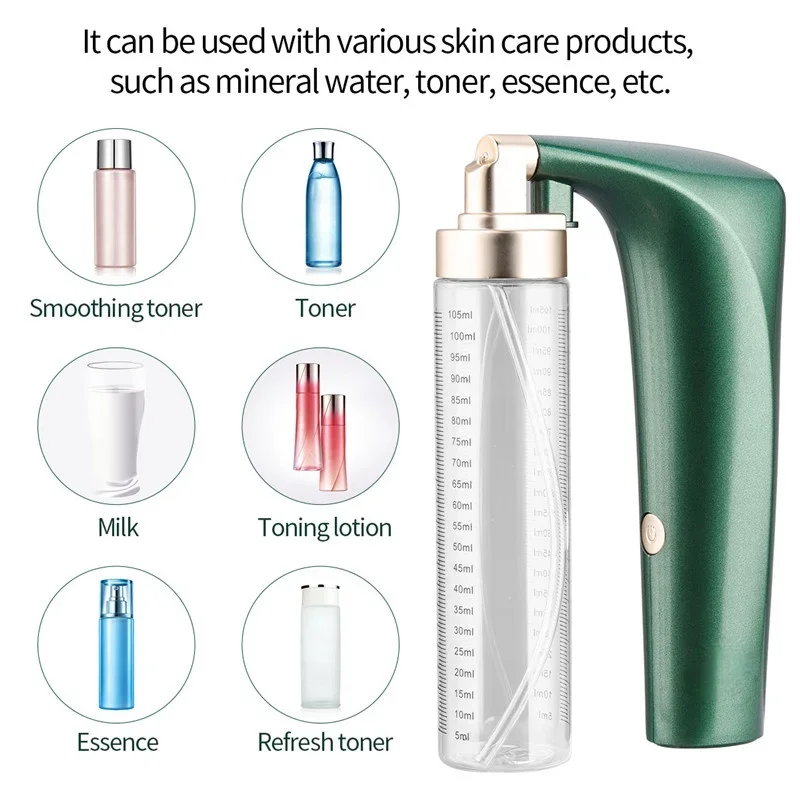 Nano Facial Sprayer Water Steamer Oxygen Injection Moisturizing Machine Handheld Spray Face Steamer Mist Skin Care Beauty SpaNan