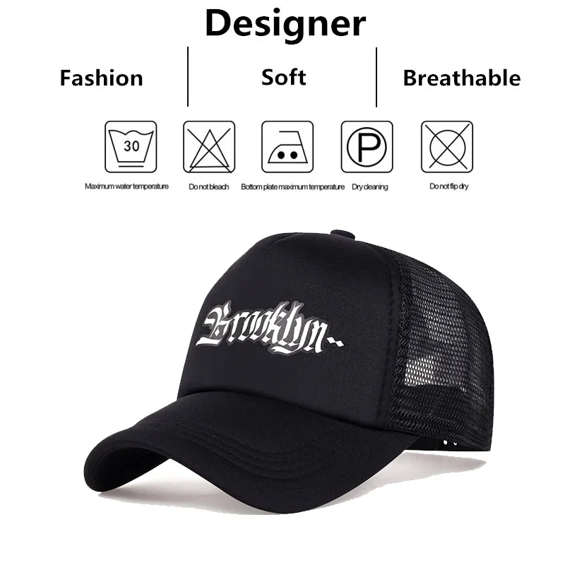 Бейсбольные сетчатые кепки унисекс Brooklyn с буквенным принтом, весна-лето, уличные регулируемые повседневные шапки, солнцезащитная шляпа, спортивная кепка