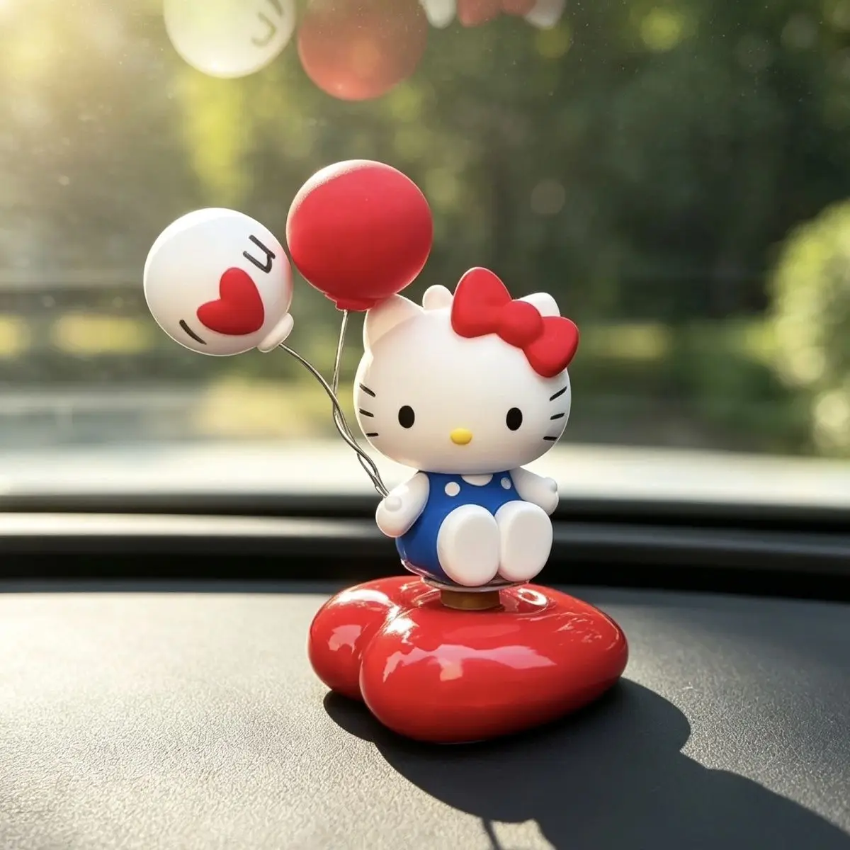 2026 New Hello Kitty Creative Rotating Car Ornament  Auto Center Console Dashboard Decoration Cute Healing High Aesthetic Cute