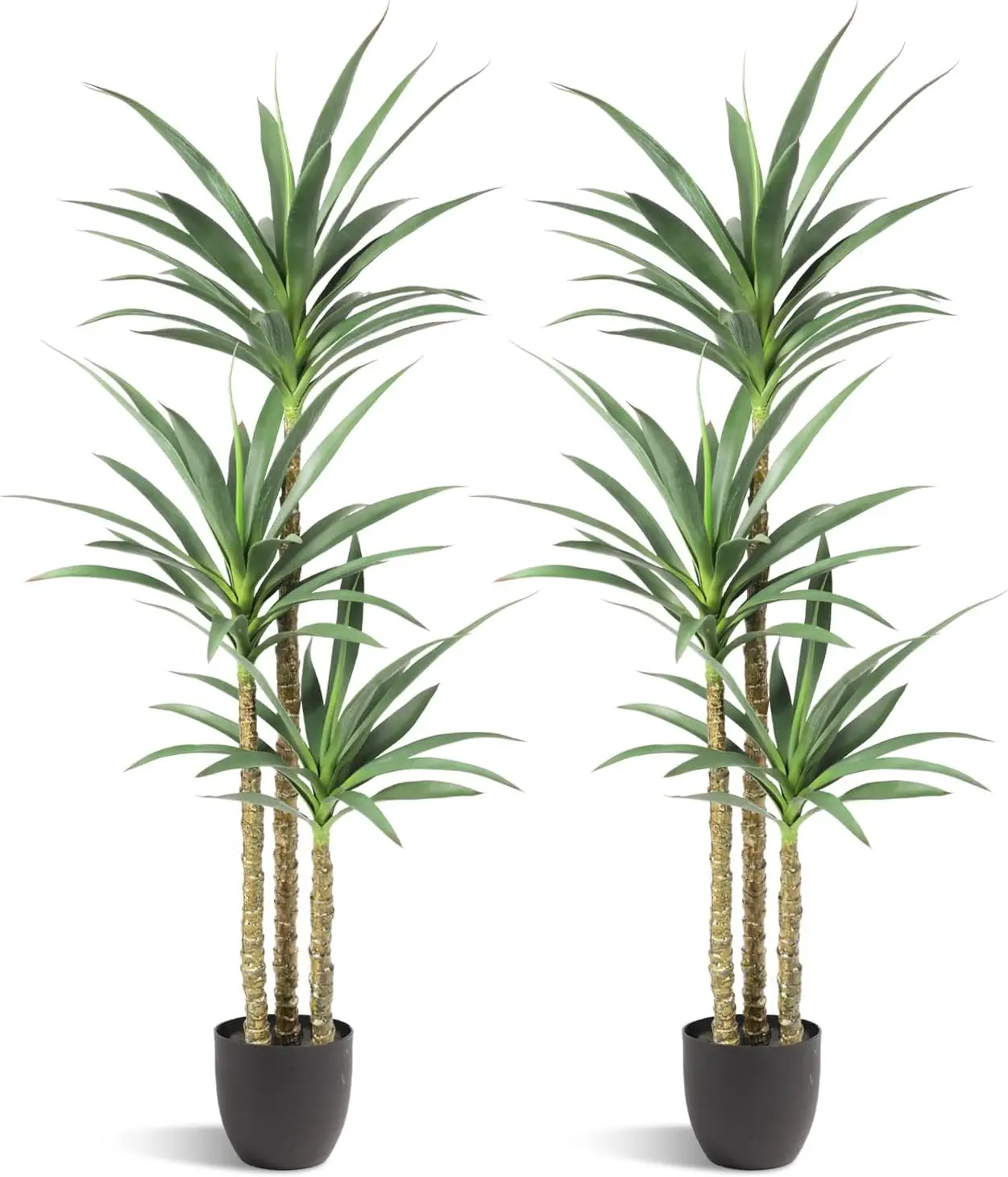 Artificial Tree 5.3Ft Faux Agave Plant with 3 Heads in Plastic Pot Fake Tree for Home Decor Indoor or Outdoor Office Decoration