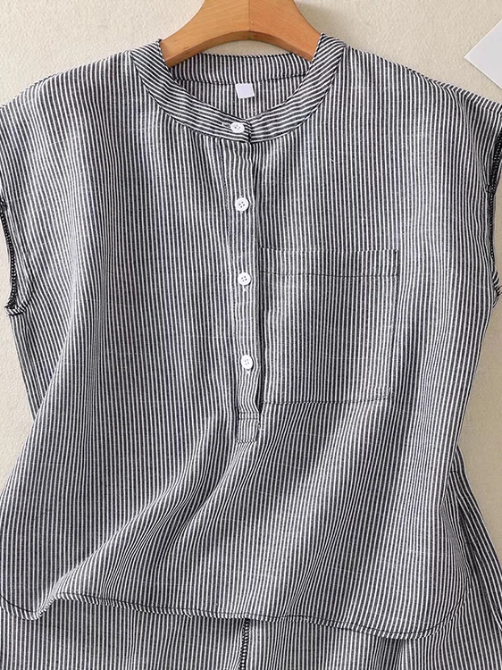 

Ретро японский полосатый хлопковый льняной жилет Svel irt женский летний свободный повседневный длинный льняной топ с верхом спереди