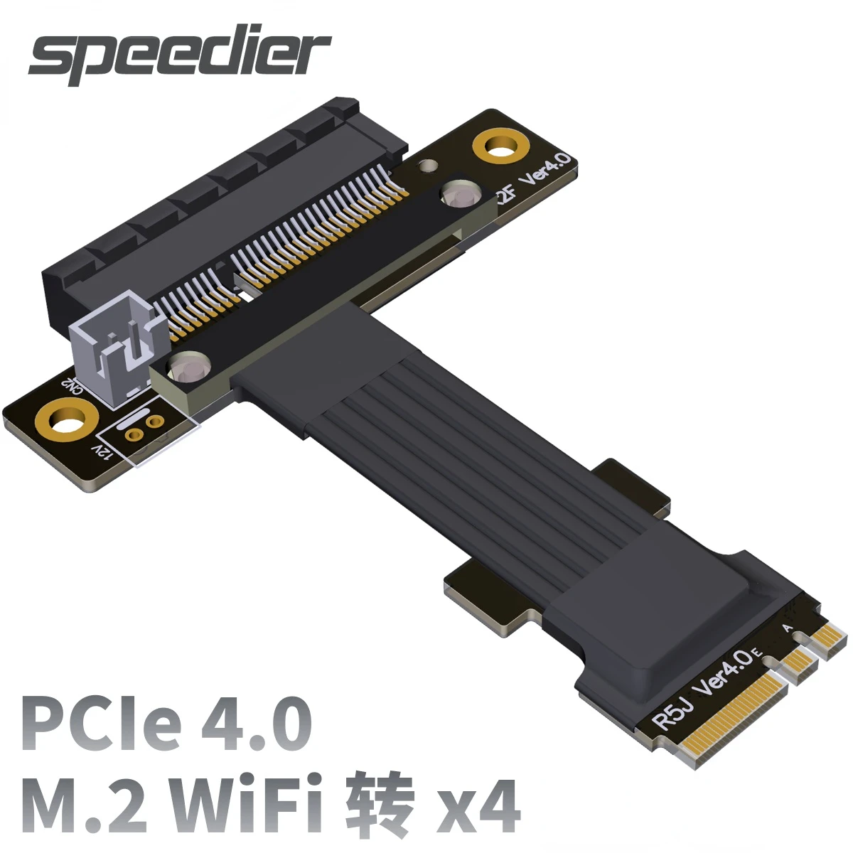 ADT-Link Custom M.2 WiFi A.E Key Slot To PCIe 4.0 x4 Extension Cable Full Speed Gen4 PCI-E 4.0 M.2 WiFi To 4x SSD Riser Adapter