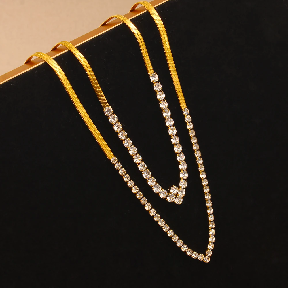 

3mm 4mm 316L Stainless Steel Necklaces Tennis Chain Diamond Zircon Iced Out For Men Women Fashion Hip Hop Jewelry Gift