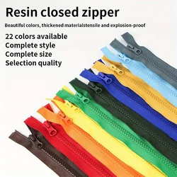 10pcs 5# Resin Closed Tail Zipper Pocket Short Zipper Luggage Closed Color Zipper Multi Color