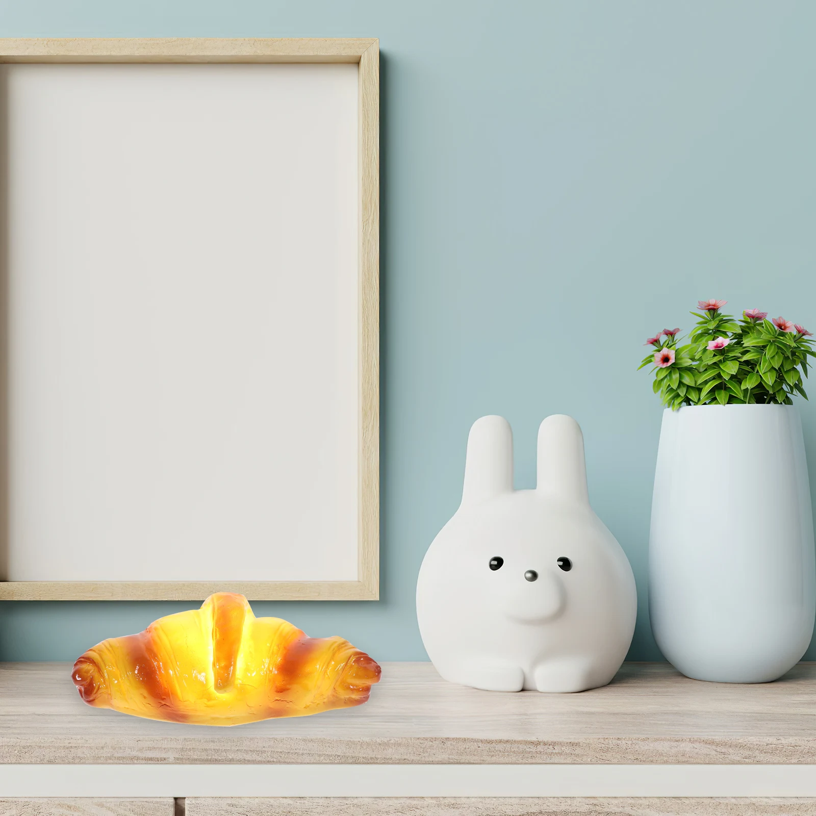 

Croissant Bread Lamp Nightstand Nightlight Plastic Shaped LED Mini Table Decorative Light Gift Safe Durable Material Creative