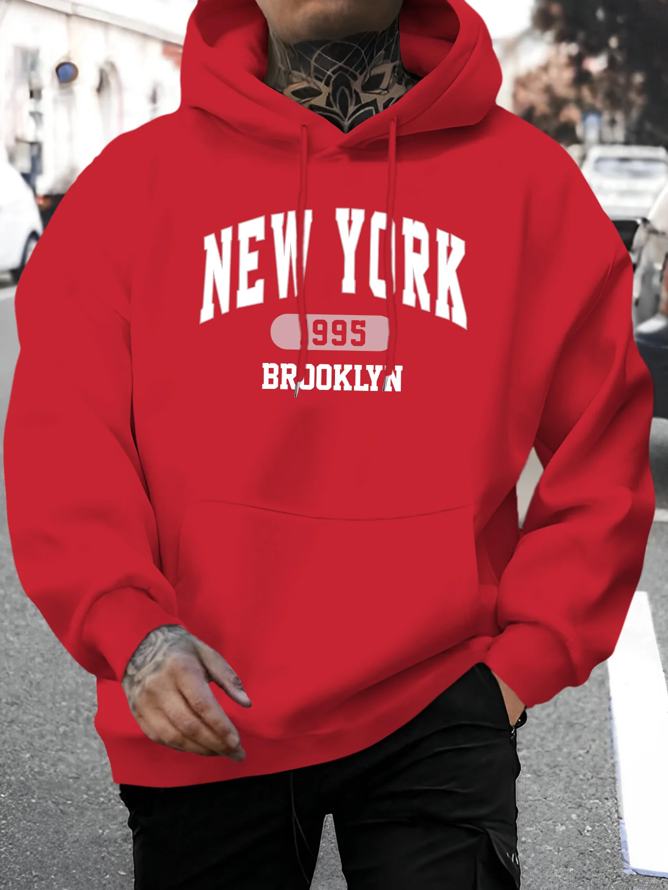 Men'S New Personalized New York Letter Print Casual Sweatshirt Fashion Drawstring Hooded Autumn And Winter Top Comfortable Versatile Long-Sleeved Hooded Sweatshirt (Ling Moyun Selected Products}