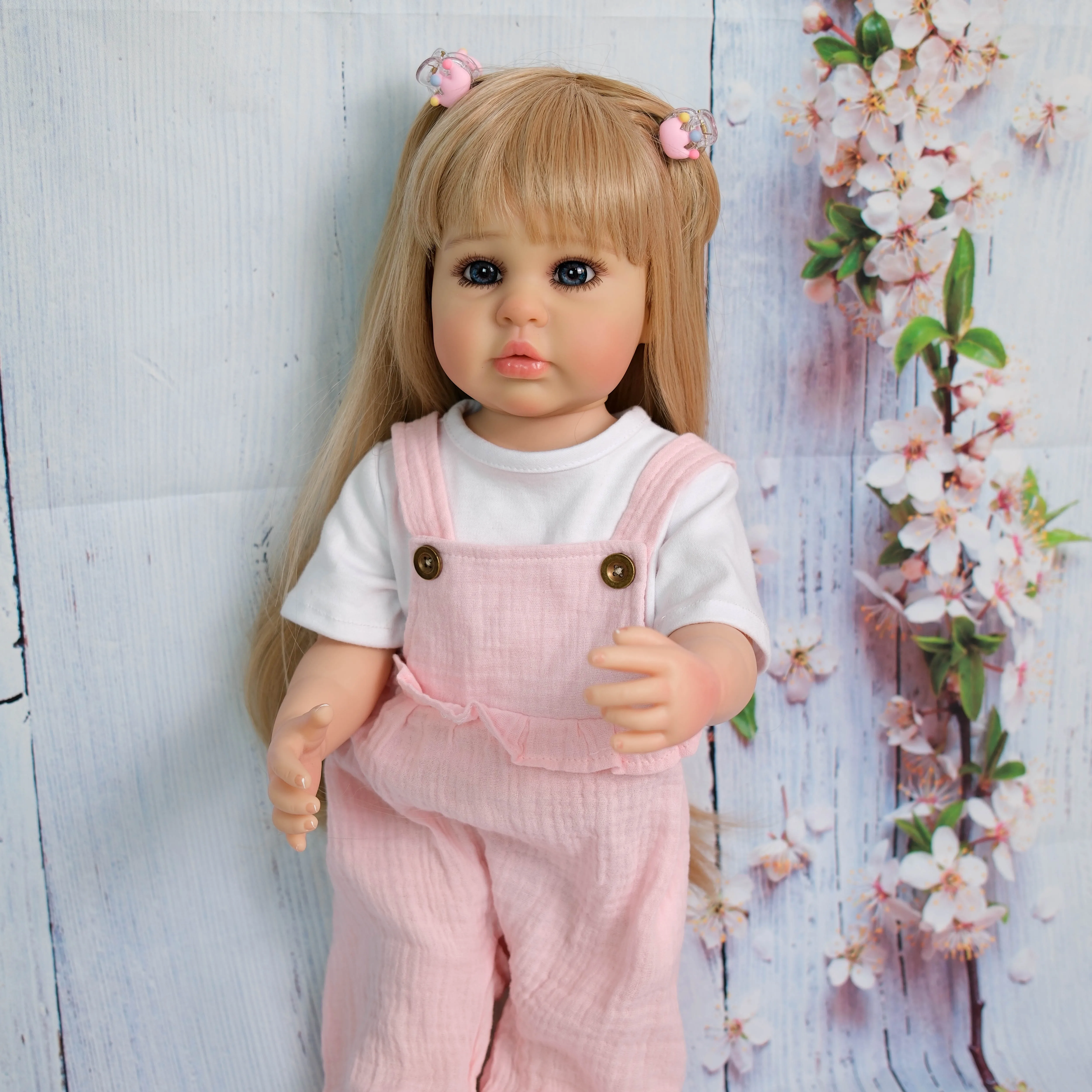 NPK 22'' Handmade Full Body Vinyl  Reborn Toddler Princess Ellie with Standing Legs Hand Painting Collectible Lifelike Art Doll