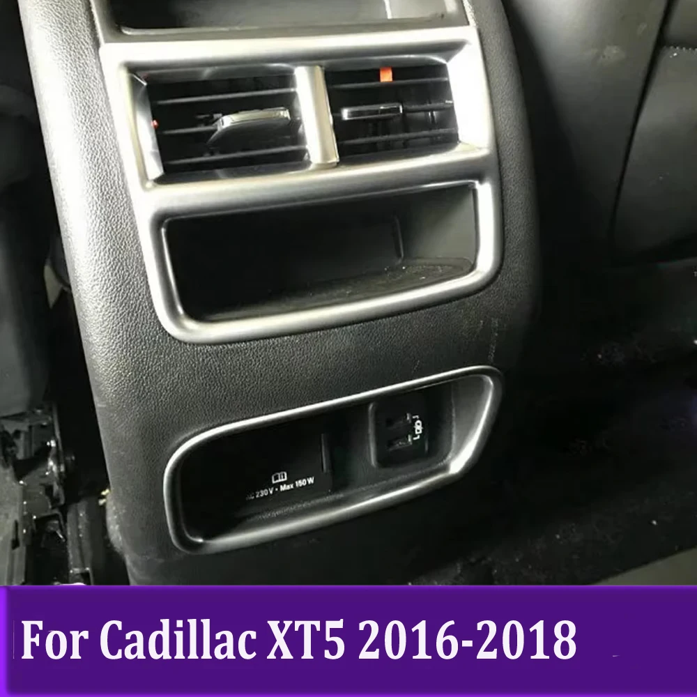 Car Interior Styling Accessories Rear Air Conditonnal Vent Cover Trim AC Outlet Panel For Cadillac XT5 2016 2017 2018