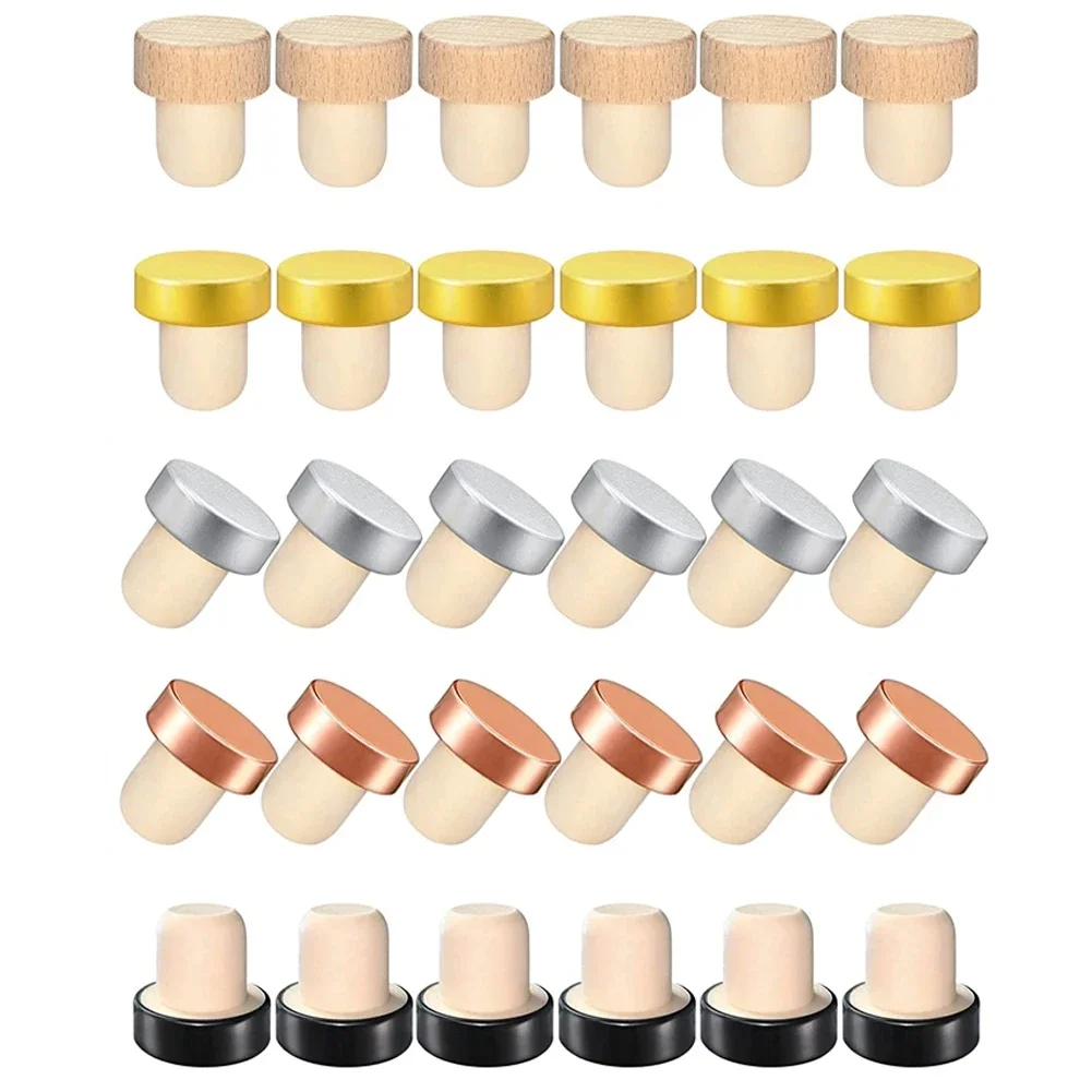 10Pcs Wine Bottle Cork Stopper T Shaped Wine Stopper Tasting Cork Replacement Reusable Cork Glass Beer Bottle Sealing