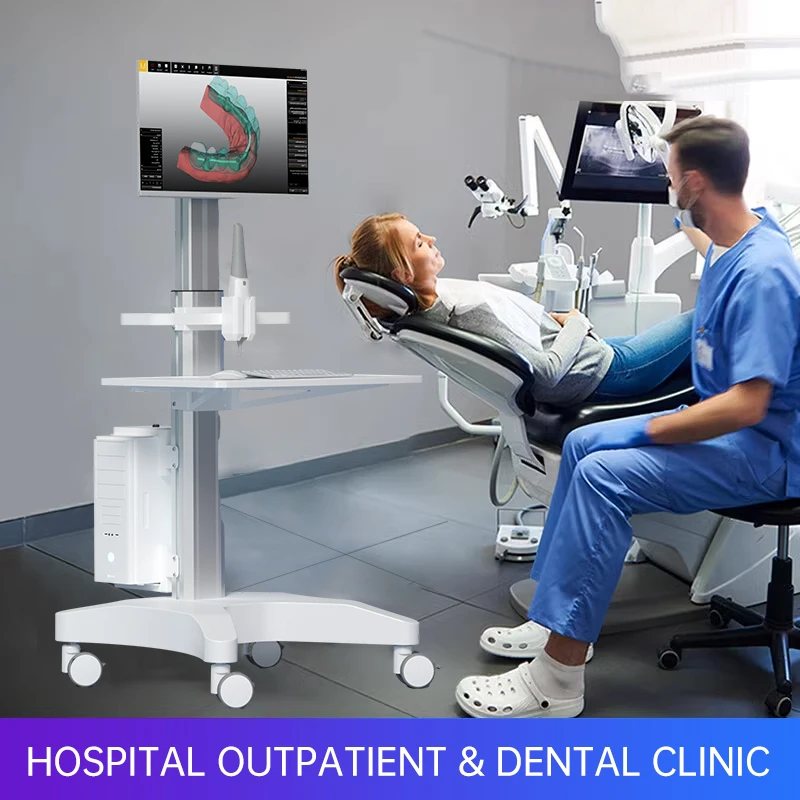 OC-1T Medical Trolley Computer Cart with Steels Stand for Oral Scanner Medical Cart With Scanning in