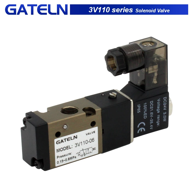 High quality 2position 3way electromagnetic reversing valve 3V110-06 -NC air valve normallyclosed 3V110-06-NO normally open