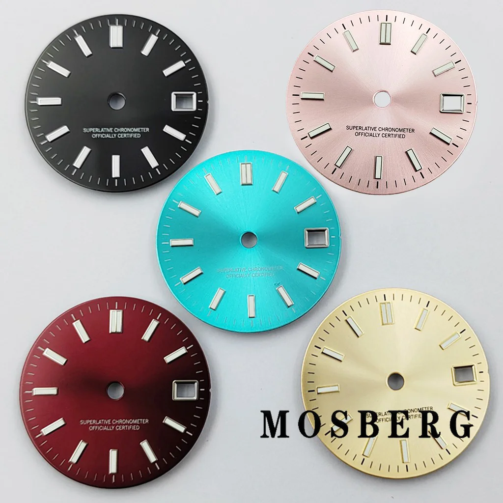 قرص ساعة معقمة بيدين مضيء ، إكسسوارات حركة أوتوماتيكية ، NH35 ، NH36 ، مناسب من من من من من من من الساعة ، من الساعة ، 29