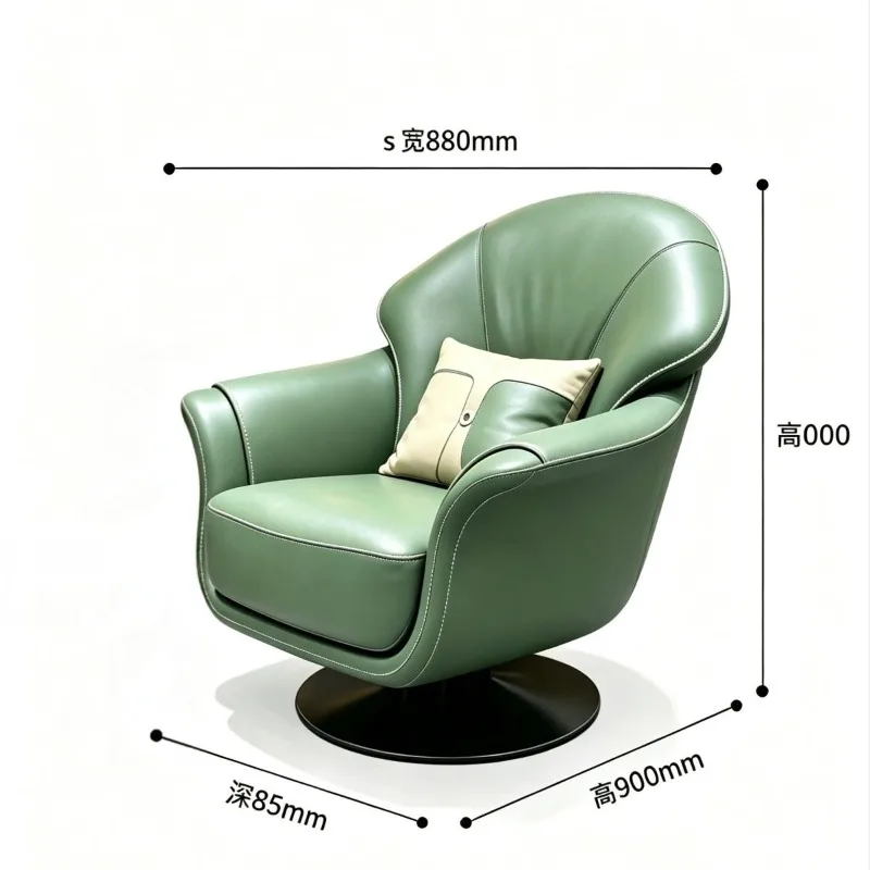 Lazy chair swivel chair new Chinese master chair single leather sofa living room bedroom