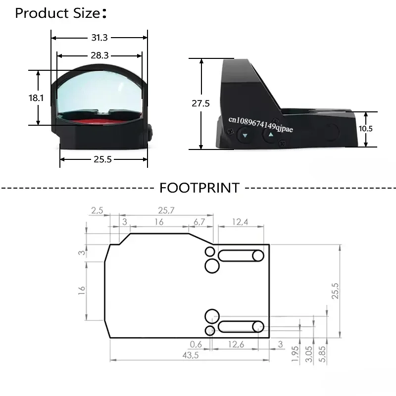 Red Dot Sight ROMEO1 1X30MM 3MOA ROMEO 1 Mini Reflex Sights Hunting Romeo1 Sight Scope with Original Markings