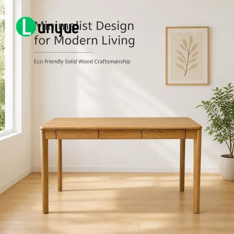Hotel Room Writing Desk Ash Wood Veneer Table Top Solid Wood Legs Eco Friendly Smooth Surface For Home Office Study Furniture