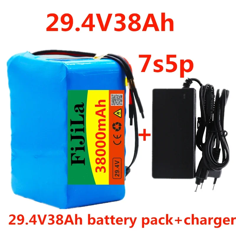 

NEW 7S5P 24v 38Ah Battery Pack 250w 29.4V 38000mAh Lithium Ion for Wheelchair Electric Bicycle with BMS + Charger