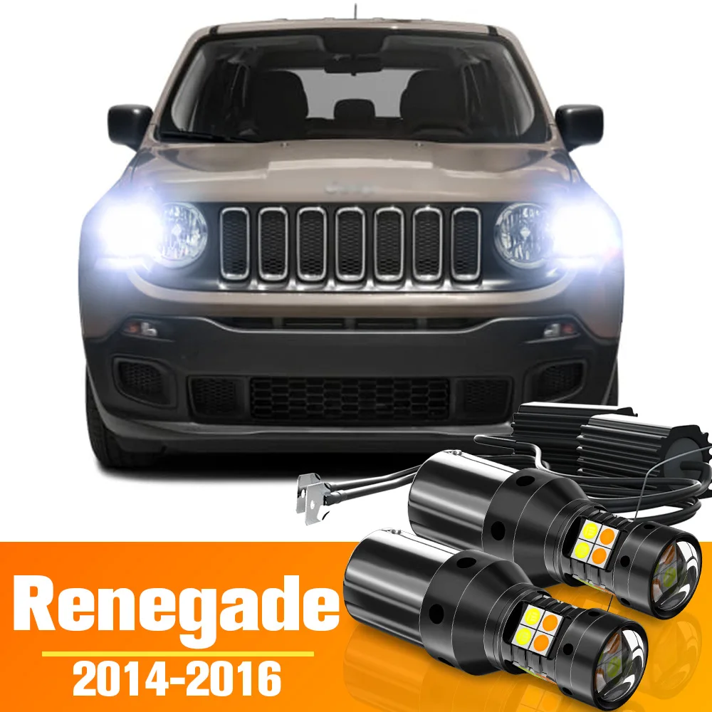 

2pcs Dual Mode LED Turn Signal+Daytime Running Light DRL Accessories For Jeep Renegade 2014 2015 2016