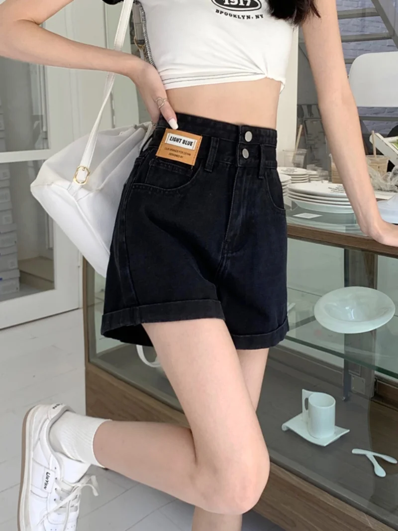 

Широкие джинсы с высокой талией, женские свободные джинсы трапециевидной формы с тонким подолом, летние модные повседневные джинсовые брюки больших размеров