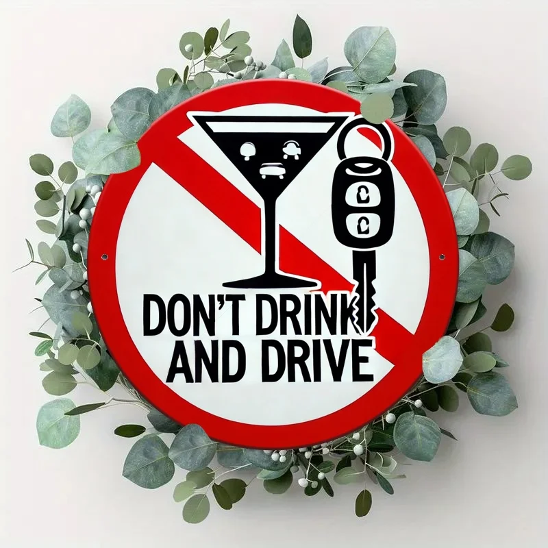 Vintage-Metallschild „Do Not Drink and Drive“ – 19,81 x 19,81 cm, perfekt für Heim-, Bar-, Café- und Restaurantdekoration