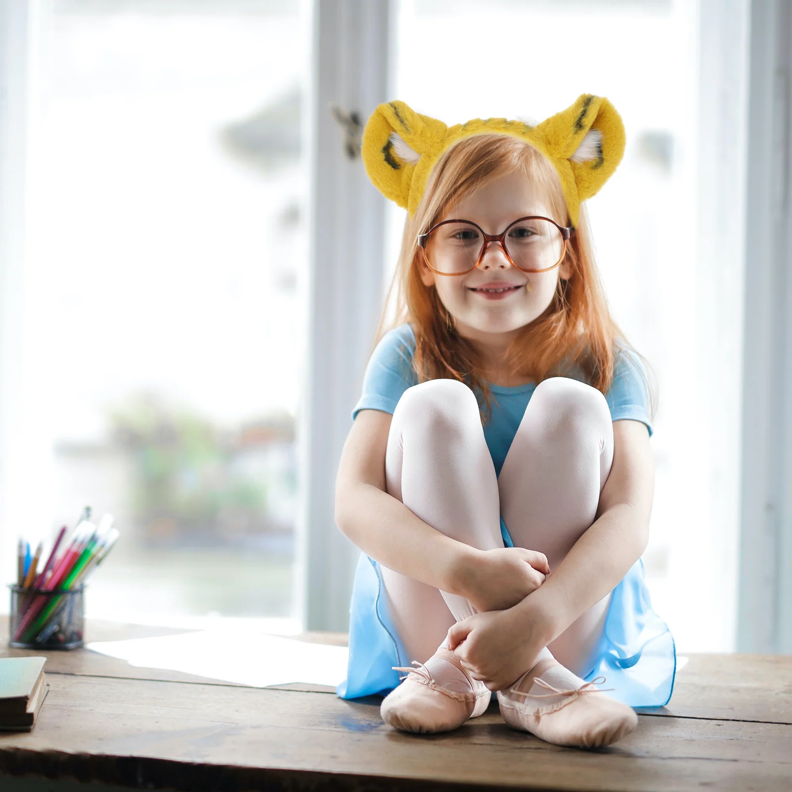 Conjunto de diadema de tigre, ropa para niños, suministros para fiestas, disfraz de Animal, tocado de tela para Cosplay, diadema para niños