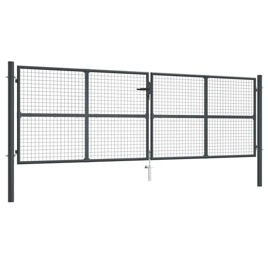 

Galvanized Steel Mesh Patio Gate Heavy Duty 157.5x68.9cm Grey