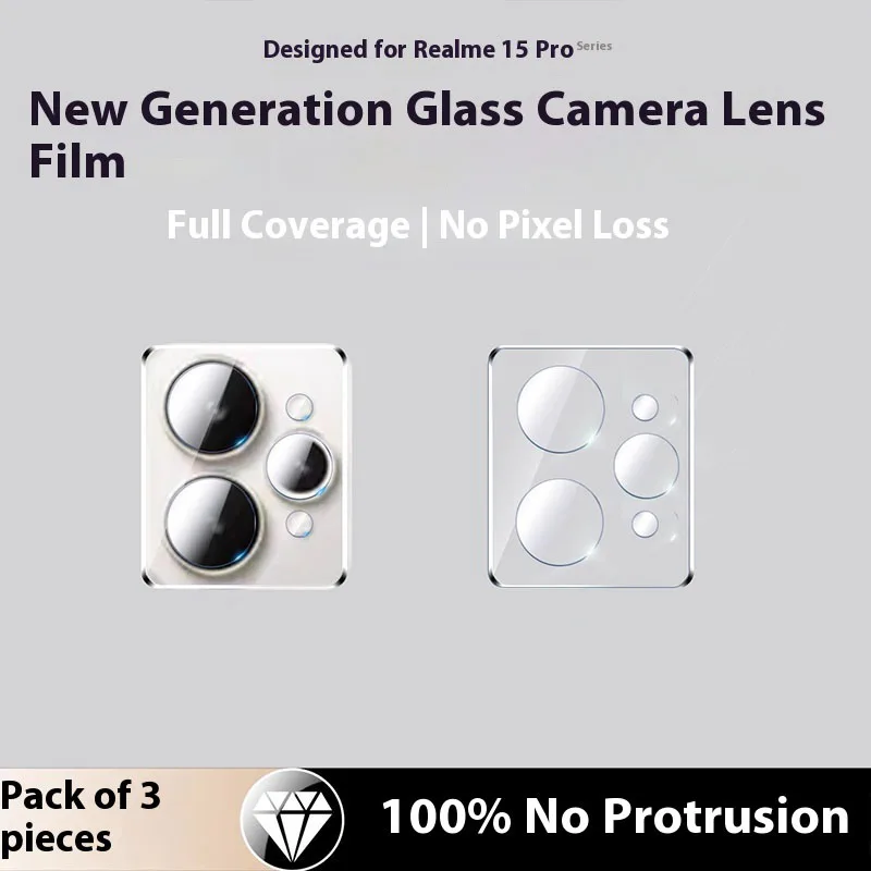 

1-3PCS for Realme 15 Pro Camera Tempered Glass For Realme 15 Clear Lens Protector Screen Protector Protective Easy to Instal