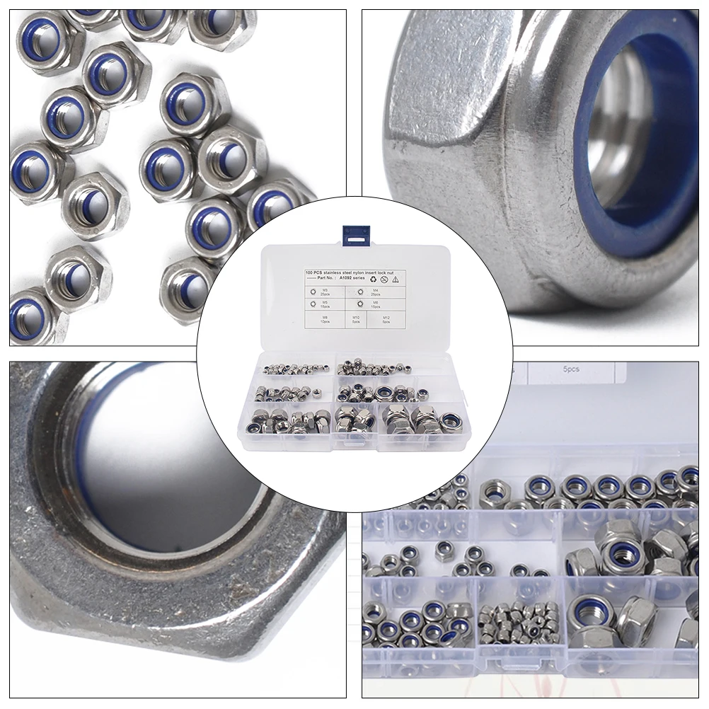 

100pcs Stainless Steel Lock Flange Screw Inserts Fastening Hardware Accessories Electric Appliances Machinery Nut Flange Nut