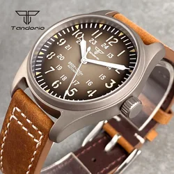 Tandorio 39mm Titanium Pilot Light Weight Gradient Color Diver Men's Automatic Watch Sapphire Crystal Luminous Wristwatch 20Bar