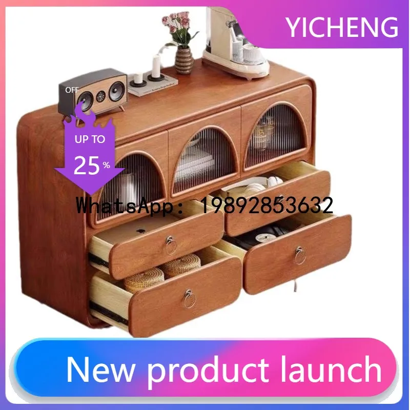 

Тумба-буфет TQH в скандинавском ретро-стиле из массива дерева, настенный шкаф для хранения, приставной шкаф для гостиной, органайзер для хранения