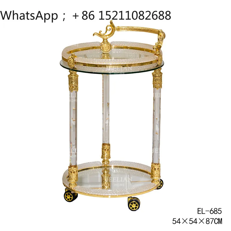 LLY luxury copper alloy exquisite trolley villa living room dining room home decoration double deck dining car