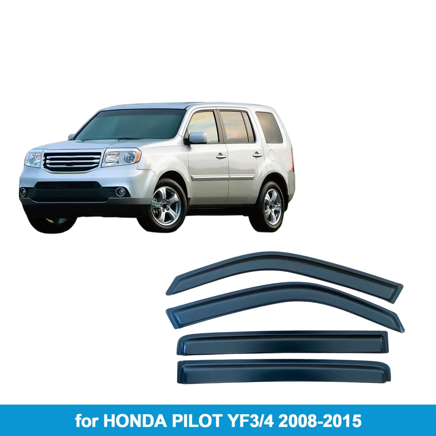 

Дефлекторы окон (ветровики) для HONDA PILOT YF3/4 2008-2015, защита от дождя, боковые вентиляционные накладки, внешнее крепление на липучке