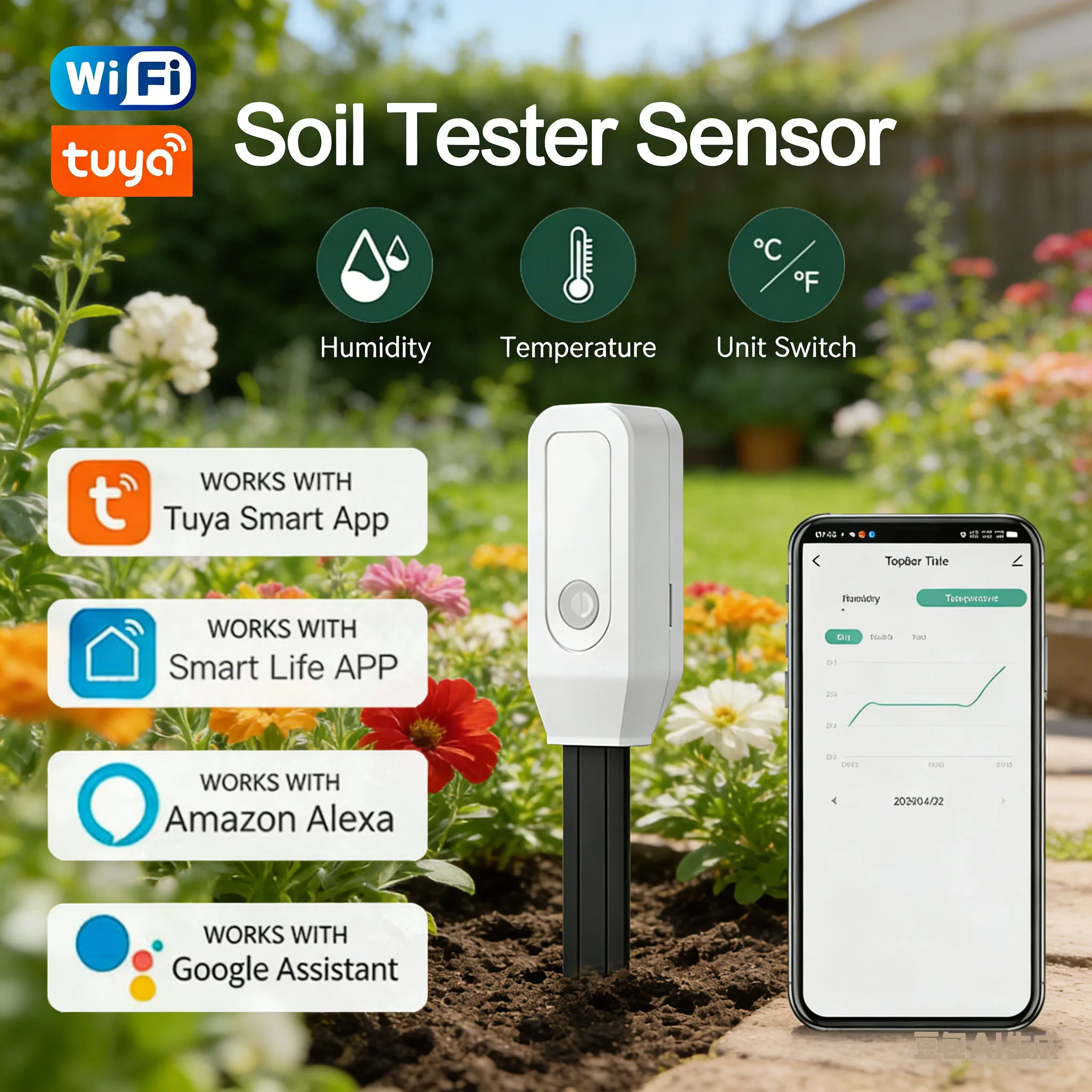 Tuya WiFi Slimme Bodemvocht- e - Wifi Soil Moisture Sensor Garden App recensie en prijs