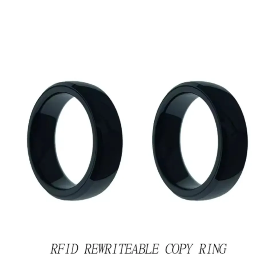 High Quality Waterproof RFID Smart Chip NFC Black Ring 13.56Mhz CUID Android App MCT Rewritable Tag IC Badge Clone Key Copy