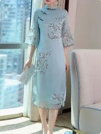 Chinese Style Retro Women's Summer Cheongsam National Style Dress